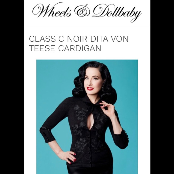 Wheels and Dollbaby’s Sweaters - NWT- Wheels Dollbaby’s Dita Von Teese Cardigan!